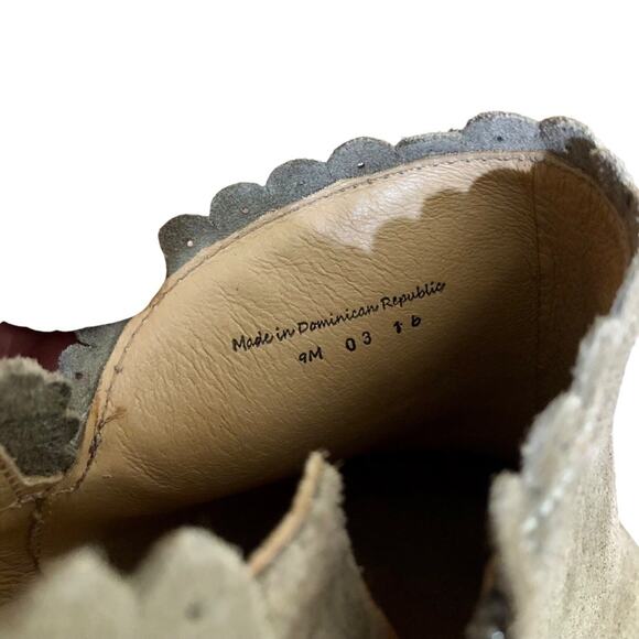 Jack Rogers Marianne Suede Scalloped Trim Ankle Boots Size 9 - Picture 3 of 9